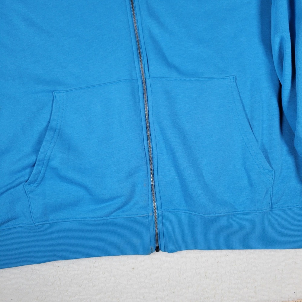 Amazon Essentials Zip Hoodie Mens 6XLT Blue French Terry Big Tall Long Sleeve - Picture 3 of 16